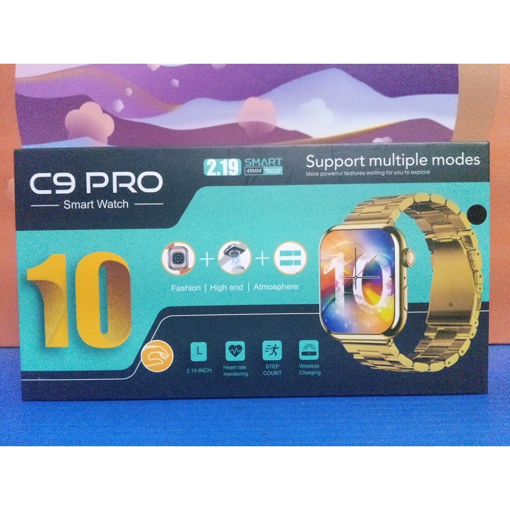 《酷愛夾》C9 PRO Smart Watch智能手錶 2.19大螢幕 雙錶帶 無線充電 全新品 功能檢測正常-細節圖2