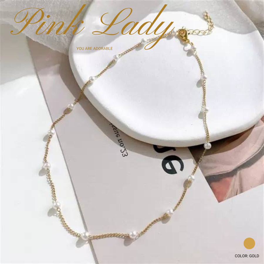 粉女飾『158 星辰環繞珍珠鍊』現貨。珍珠 珍珠項鍊 韓國項鍊 韓國項鍊 韓系項鍊 韓式項鍊 韓風項鍊-細節圖2