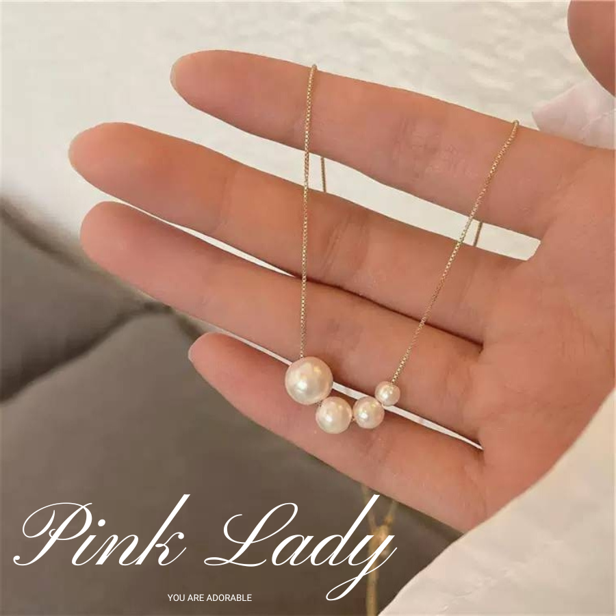 粉女飾『157 微笑四心珠鍊』現貨。珍珠 珍珠項鍊 韓國項鍊 韓國項鍊 韓系項鍊 韓式項鍊 韓風項鍊-細節圖6