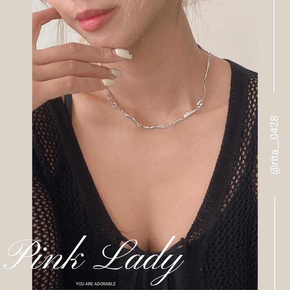 粉女飾『234 節片頸鍊』現貨。銀色 美韓風。短項鍊 歐美項鍊 項鍊 項鏈 頸鍊 頸鏈-細節圖2
