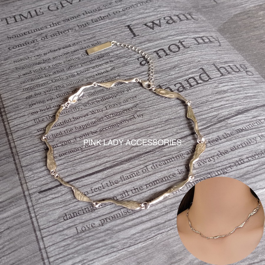 粉女飾『234 節片頸鍊』現貨。銀色 美韓風。短項鍊 歐美項鍊 項鍊 項鏈 頸鍊 頸鏈-細節圖4