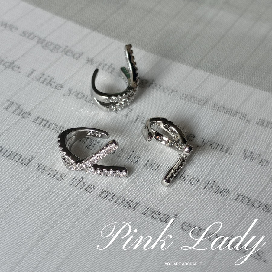 粉女飾 925純銀『22 交叉氣質耳骨夾』全現貨。925銀 純銀 銀飾品 耳骨夾-細節圖4