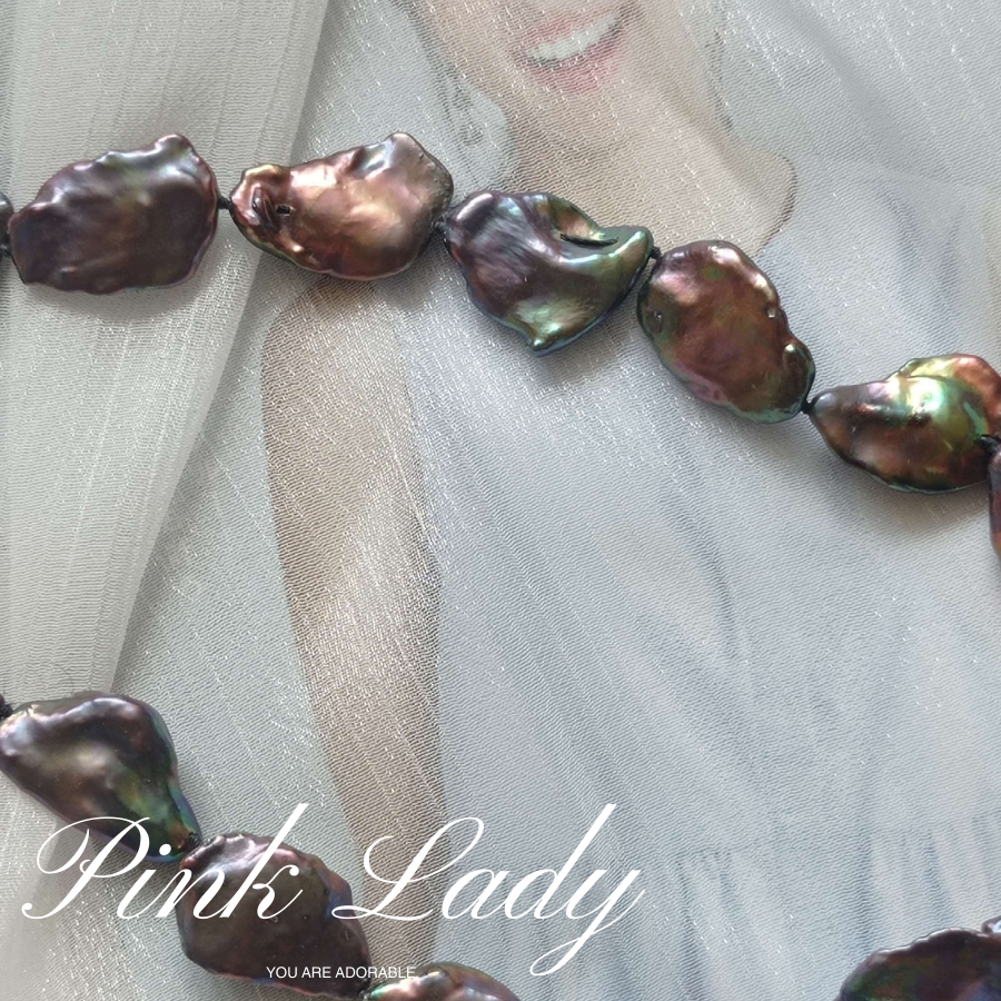 粉女飾『天然巴洛克珍珠』現貨。珍珠項鍊 珍珠項鏈 珍珠頸鍊 珍珠頸鏈-細節圖3