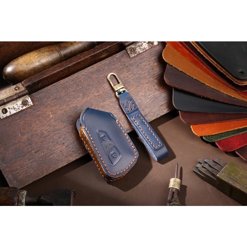 SKODA Octavia Combi 21-23款專鑰匙套 手工訂製 牛皮鑰匙套 👍質感保證 原車鑰匙開模手工縫紉-細節圖3