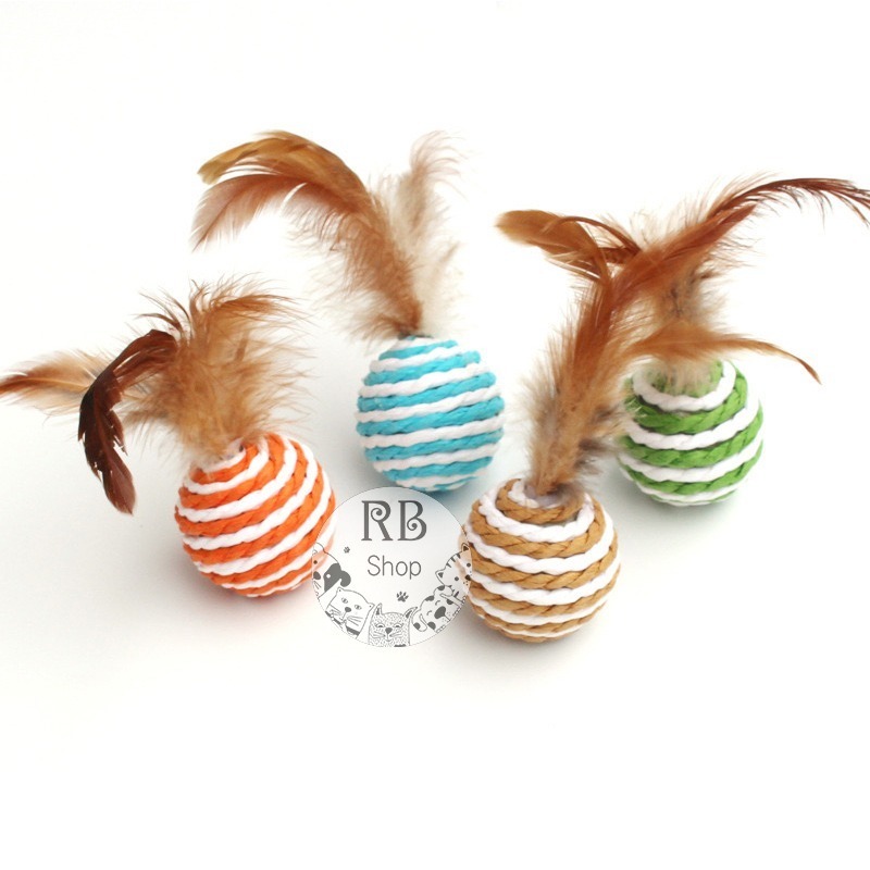 貓咪劍麻羽毛球玩具 羽毛球 寵物貓咪解壓玩具 耐咬耐磨爪 貓咪玩具 互動玩具 寵物玩具-細節圖5