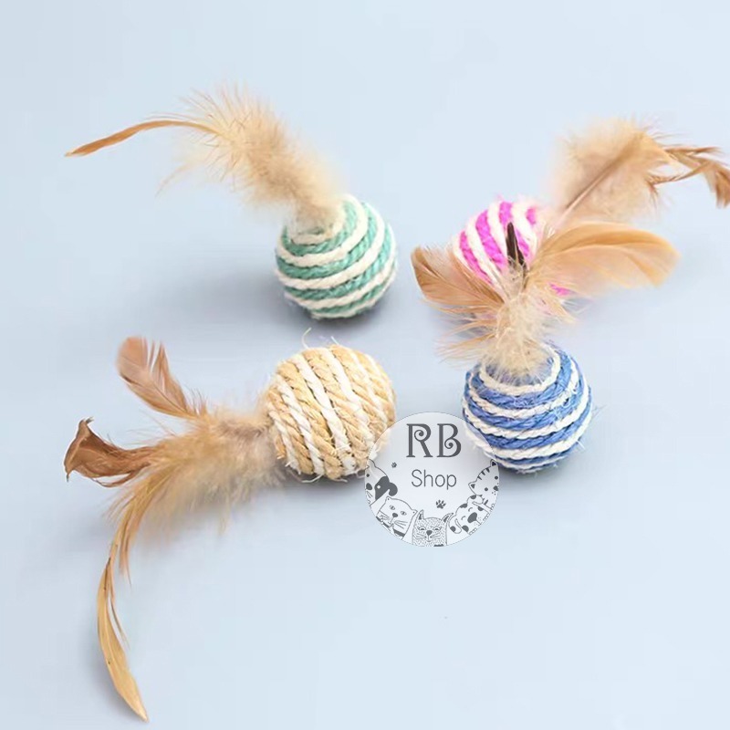 貓咪劍麻羽毛球玩具 羽毛球 寵物貓咪解壓玩具 耐咬耐磨爪 貓咪玩具 互動玩具 寵物玩具-細節圖6