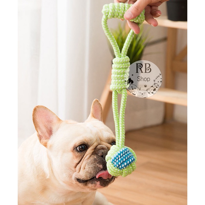 寵物棉繩玩具 狗狗玩具 磨牙訓練趣味玩具 耐咬玩具 編織棉繩結拉球-細節圖9