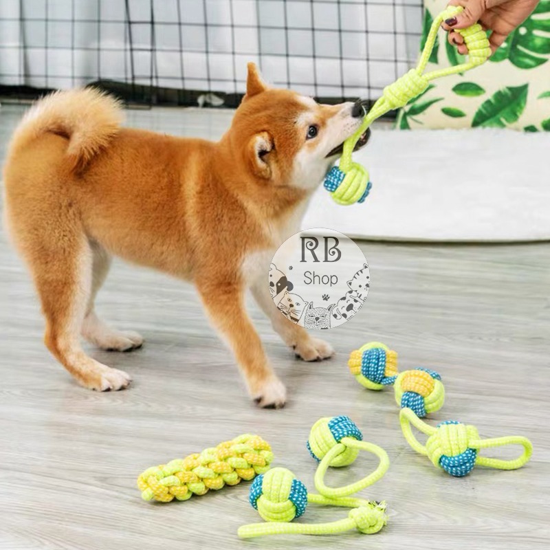 寵物棉繩玩具 狗狗玩具 磨牙訓練趣味玩具 耐咬玩具 編織棉繩結拉球-細節圖10