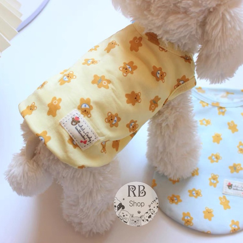 可愛小熊印花寵物衣服 輕薄透氣 無袖背心 貓狗衣服 ins泰迪 寵物衣服 四季可穿-細節圖7