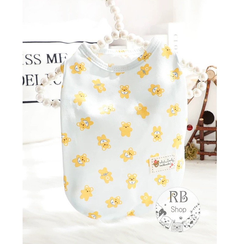 可愛小熊印花寵物衣服 輕薄透氣 無袖背心 貓狗衣服 ins泰迪 寵物衣服 四季可穿-細節圖10