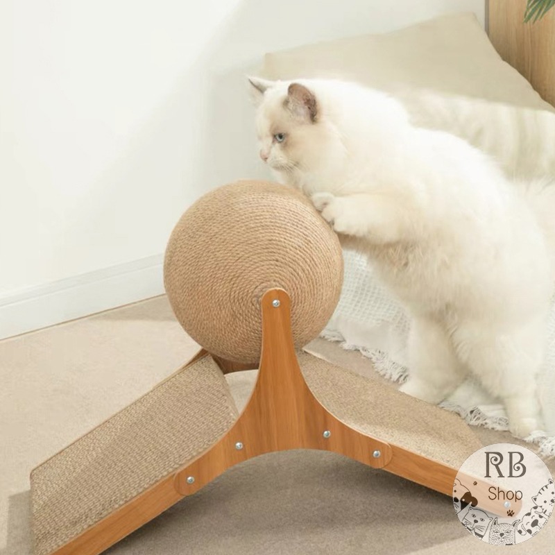 劍麻球摩天輪 貓抓板 超耐抓 貓抓玩具不掉屑 多用貓抓板 瓦楞紙貓窩 磨爪器-細節圖11