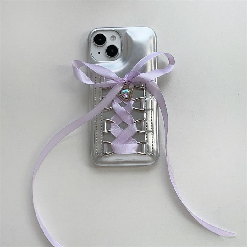 𝑯𝒊𝒅𝒅𝒆𝒏 𝒔𝒕𝒐𝒓𝒆 | 芭蕾風蝴蝶結手機殼 少女心 緞帶手機殼 iPhone 11/12/13/14pro 手機殼-細節圖4