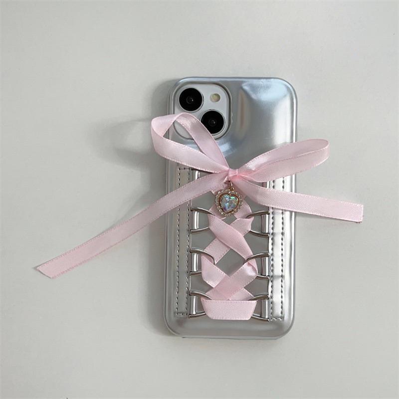 𝑯𝒊𝒅𝒅𝒆𝒏 𝒔𝒕𝒐𝒓𝒆 | 芭蕾風蝴蝶結手機殼 少女心 緞帶手機殼 iPhone 11/12/13/14pro 手機殼-細節圖6