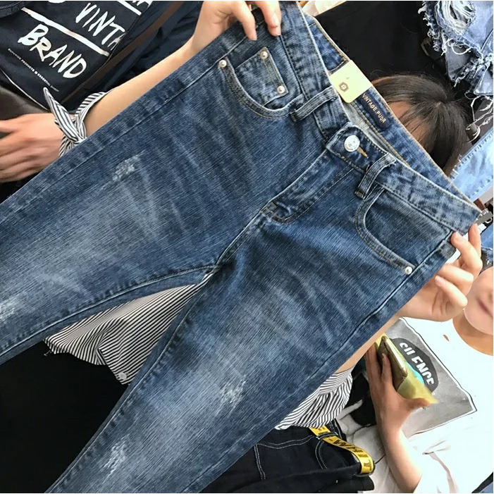 百搭出眾．彈力顯瘦破洞牛仔褲【V9375】-細節圖6