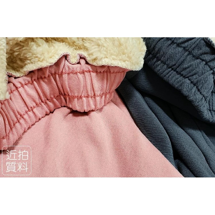 厚實保暖．純色加絨加厚羊羔絨休閒長褲【V3646】-細節圖9