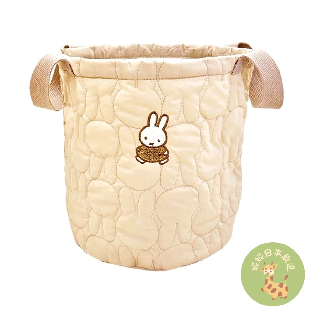 日本🇯🇵 Miffy 絎縫收納筒｜M/L尺寸 白色／米色｜玩偶 衣物 玩具收納籃-規格圖7