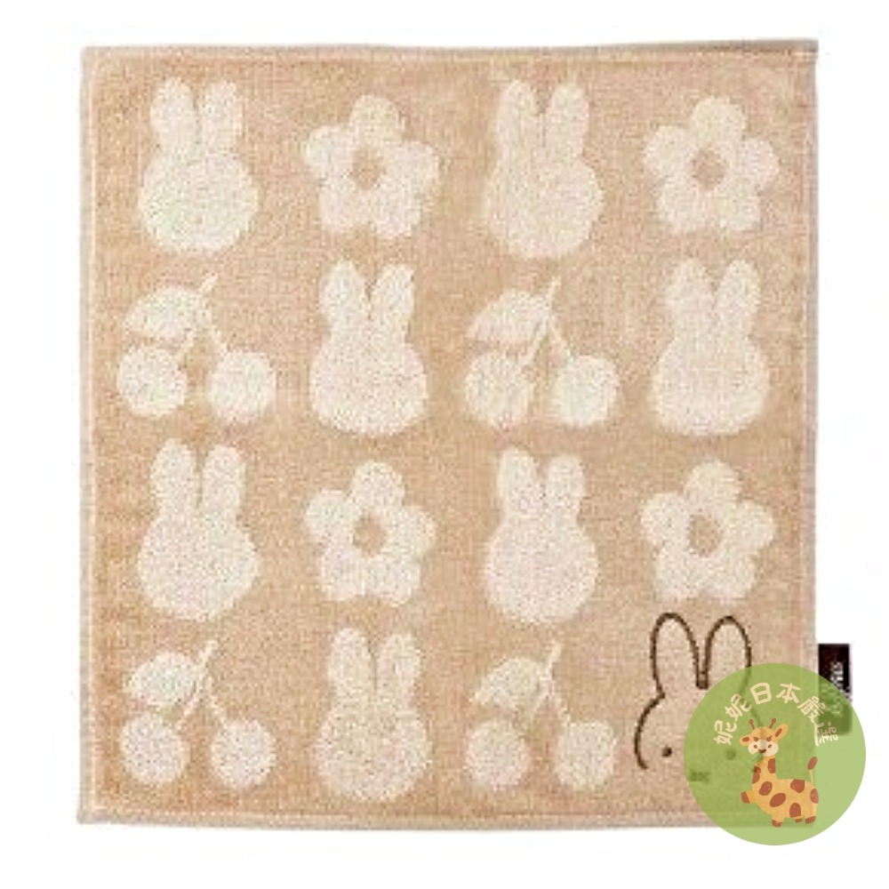 日本🇯🇵 日本製Miffy 米飛兔｜造型毛巾方巾｜三色可選（粉／米／灰）-規格圖2
