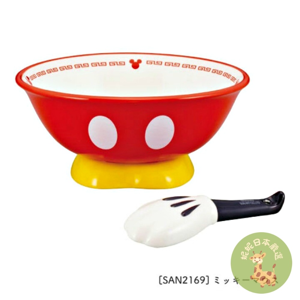 🚀🇯🇵 日本正版 Disney米奇／米妮 造型拉麵碗＋湯匙組｜拉麵碗 附匙 陶瓷碗 餐具組-細節圖5