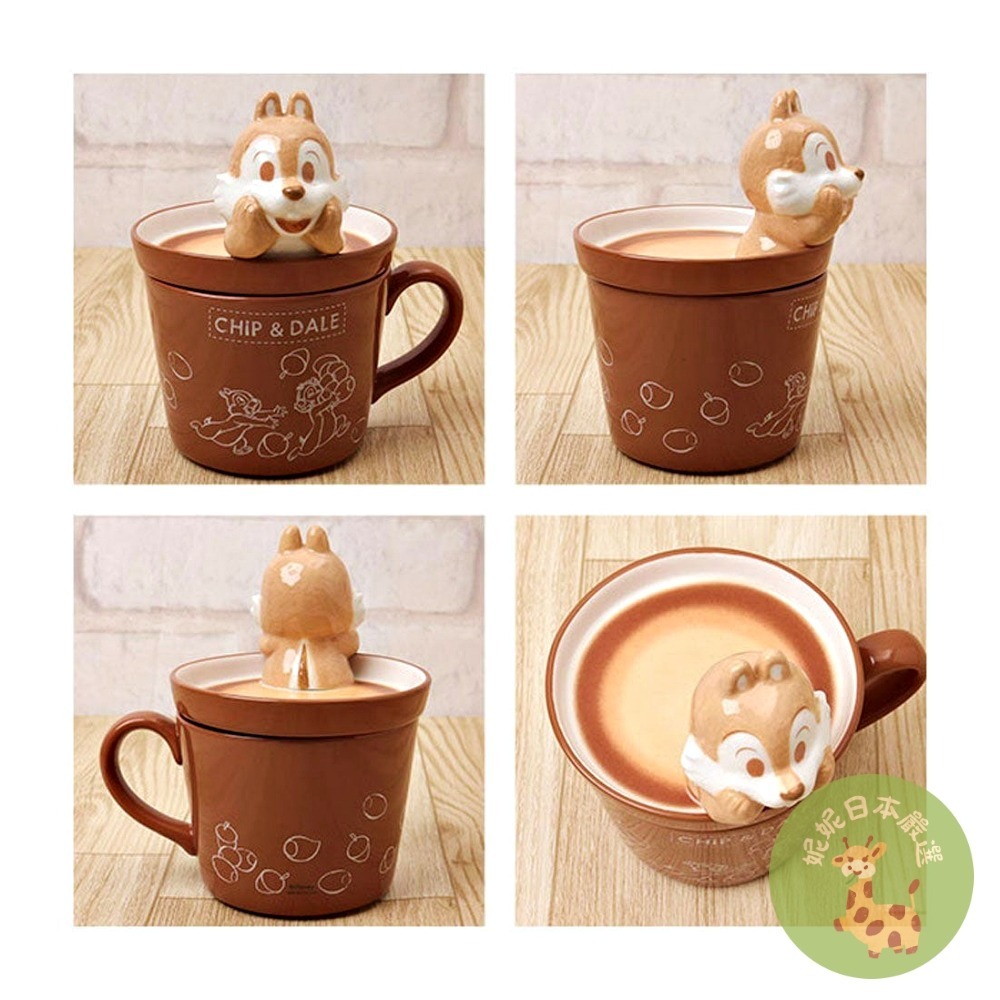 日本🇯🇵迪士尼 奇奇蒂蒂立體造型陶瓷馬克杯（附蓋）-細節圖3