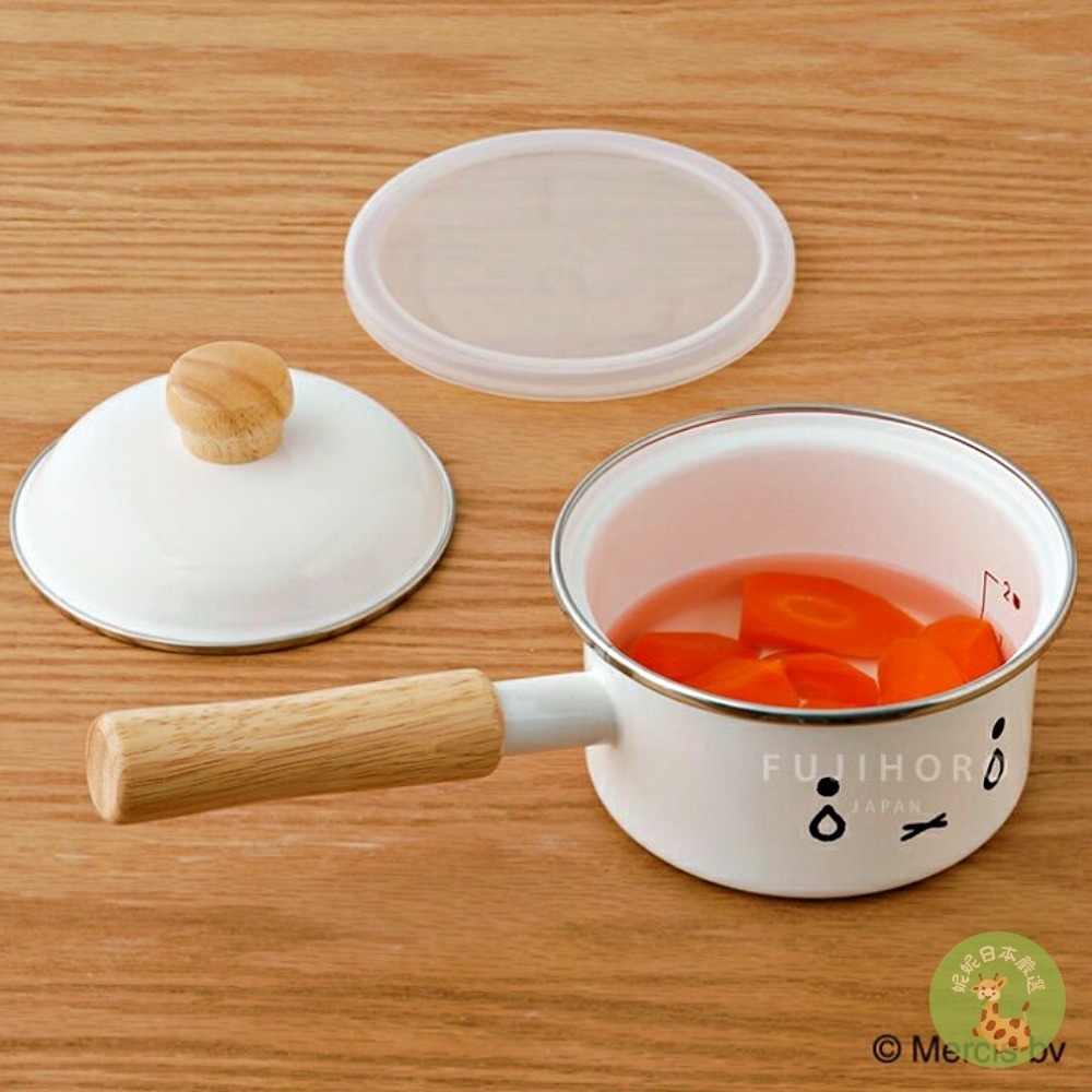 日本🇯🇵直送｜富士琺瑯 FUJIHORO × Miffy & Boris Face 白色琺瑯系列｜牛奶鍋／雙耳鍋／附-細節圖7