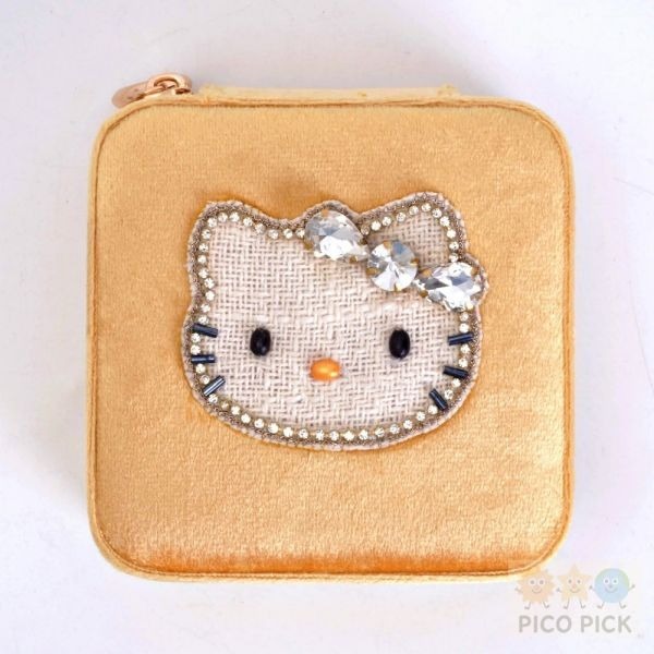 🇯🇵日本直送｜Hello Kitty × MAYGLOBE】手工珠繡天鵝絨首飾盒-細節圖4