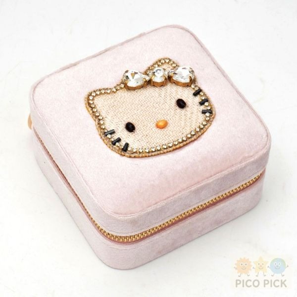 🇯🇵日本直送｜Hello Kitty × MAYGLOBE】手工珠繡天鵝絨首飾盒-細節圖5