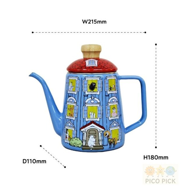 🇯🇵日本直送｜Moomin x 富士琺瑯｜嚕嚕米藍屋 琺瑯系列｜茶壺・手沖壺・保鮮盒・調理鍋・收納罐｜北歐風廚具・送-規格圖8