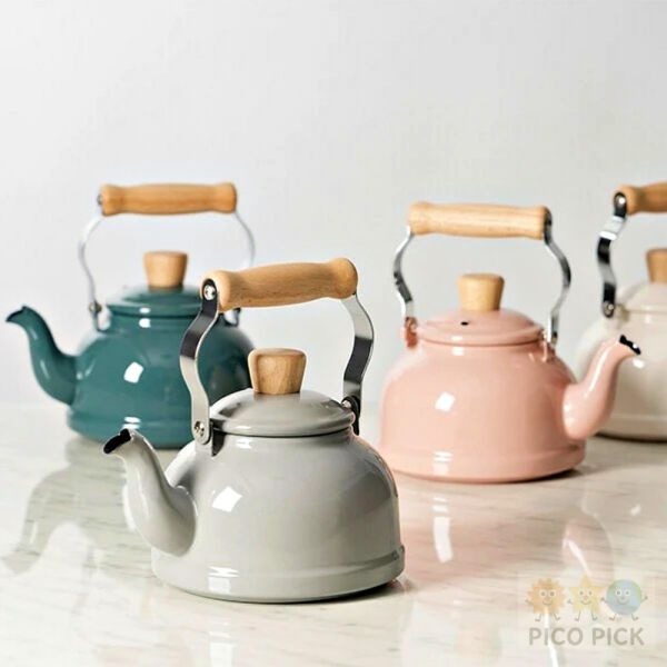日本🇯🇵FUJIHORO 富士琺瑯 琺瑯手沖壺｜奶茶粉／霧灰／白色／墨綠｜直火可用｜木柄設計｜可愛廚房用品-規格圖4