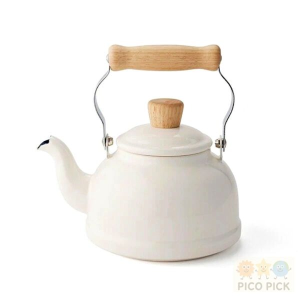 日本🇯🇵FUJIHORO 富士琺瑯 琺瑯手沖壺｜奶茶粉／霧灰／白色／墨綠｜直火可用｜木柄設計｜可愛廚房用品-規格圖4
