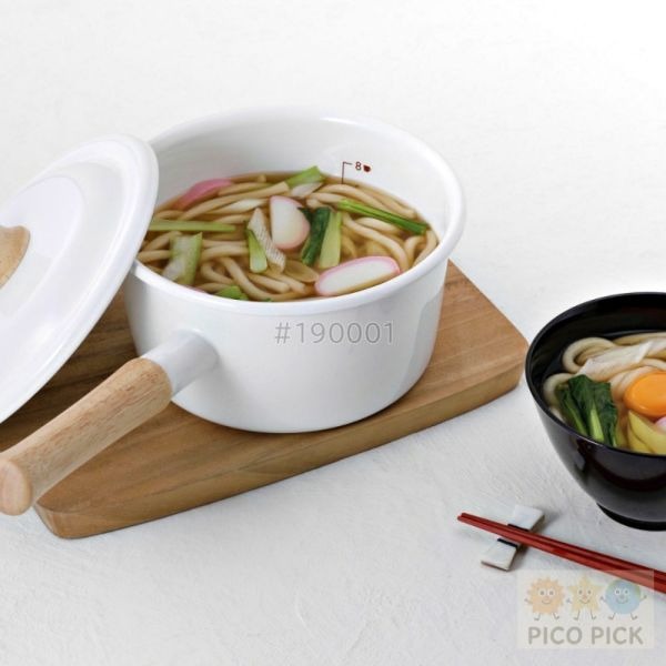 日本🇯🇵FUJIHORO 富士琺瑯14公分/18公分 牛奶鍋 ｜木柄單手鍋｜木製握柄｜附蓋｜可直火加熱｜IH對應｜廚-細節圖5