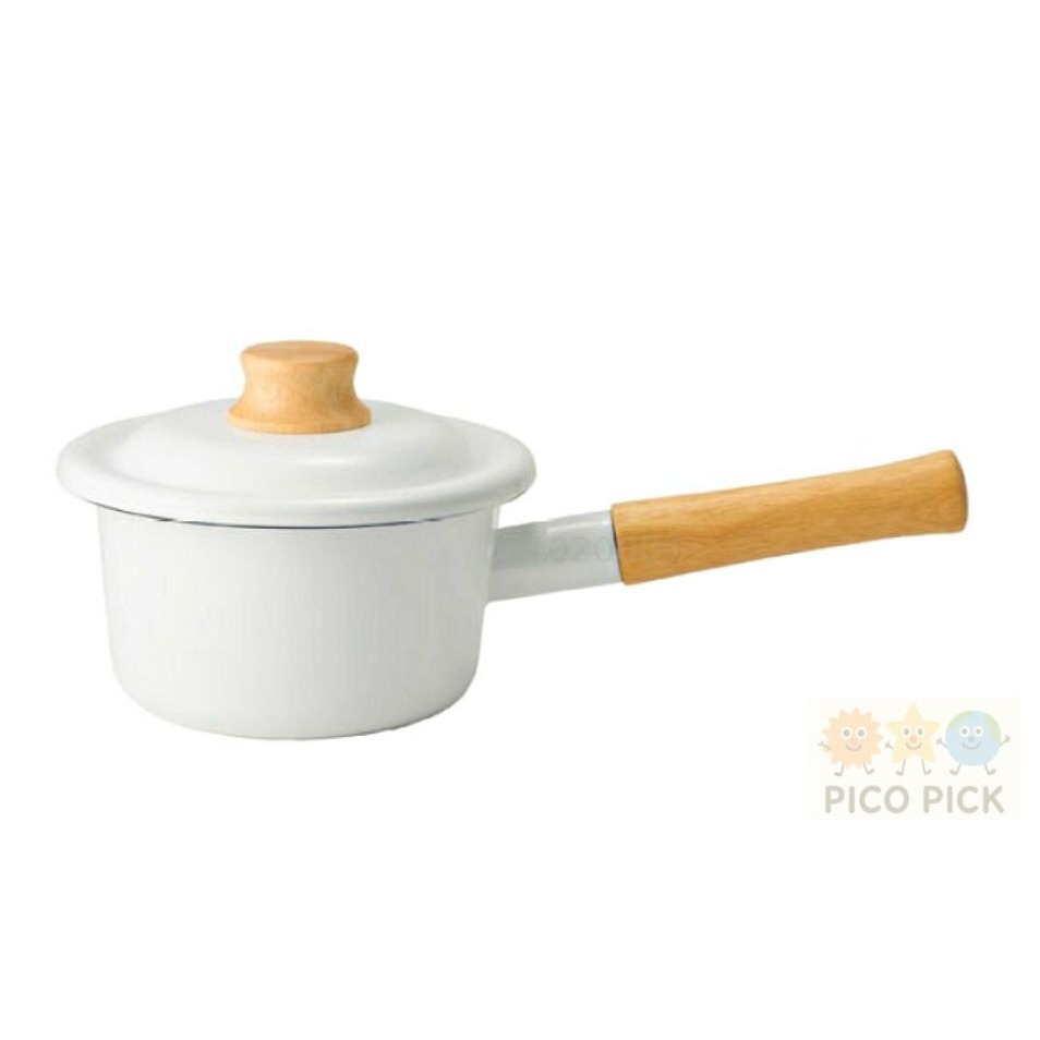 日本🇯🇵FUJIHORO 富士琺瑯14公分/18公分 牛奶鍋 ｜木柄單手鍋｜木製握柄｜附蓋｜可直火加熱｜IH對應｜廚-細節圖9