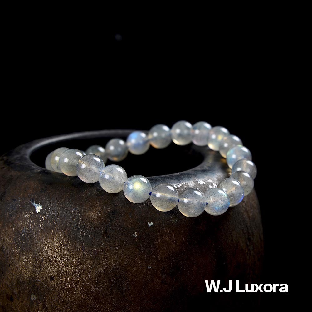 W.J Luxora 灰月光，拉長石手鍊，天然石能量，彈性舒適，精緻禮品-細節圖5