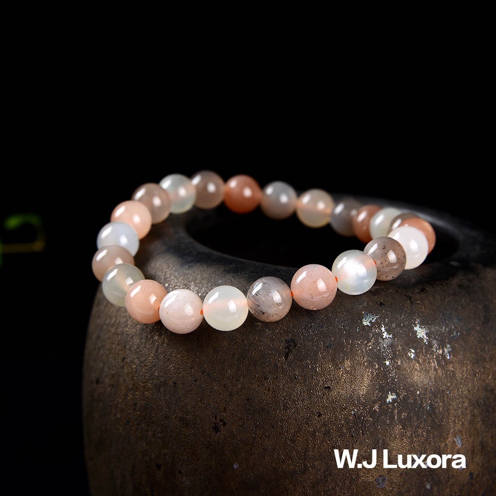 【W.J Luxora】五形彩月光石手珠(8MM-頂級貓眼折射光)-細節圖3