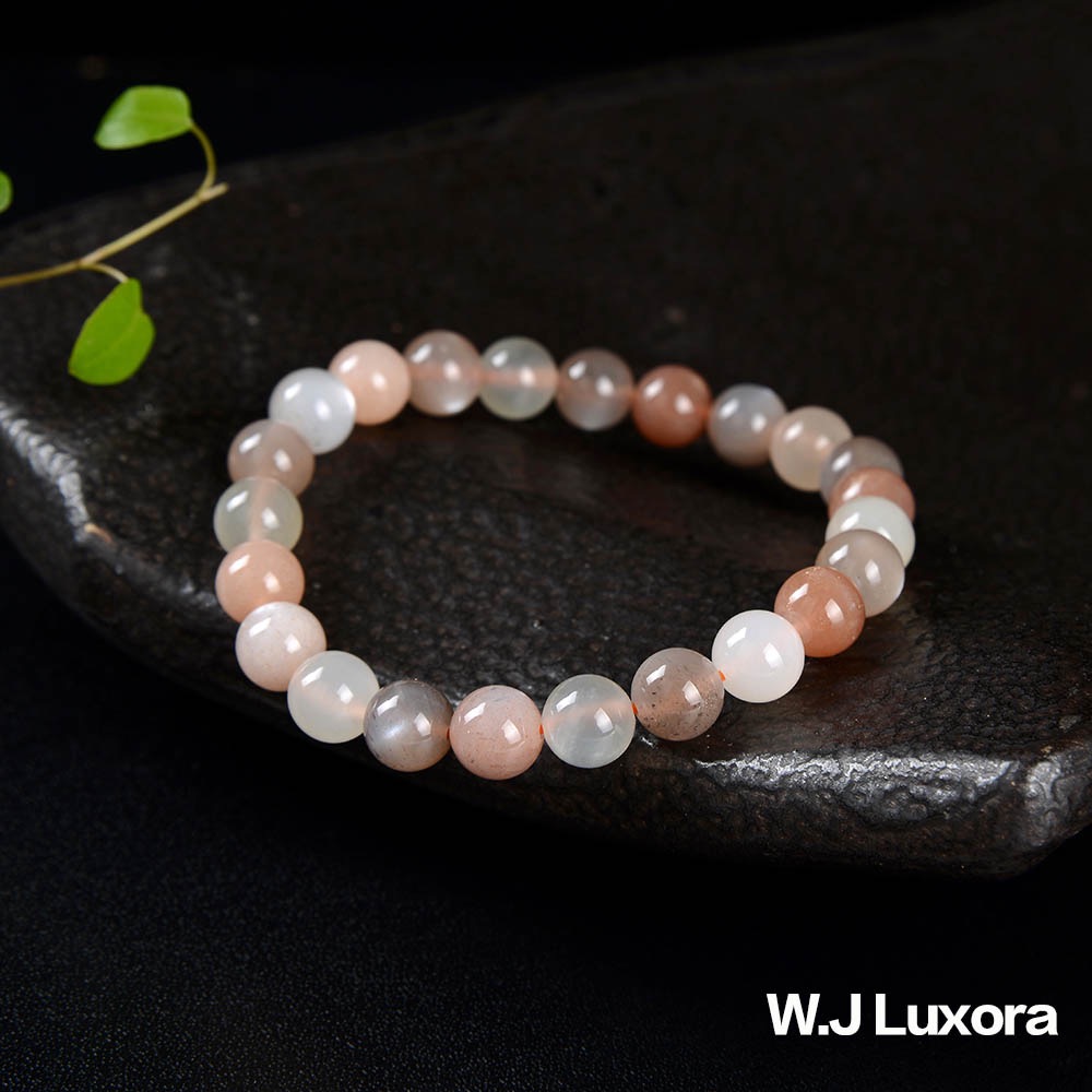 【W.J Luxora】五形彩月光石手珠(8MM-頂級貓眼折射光)-細節圖7