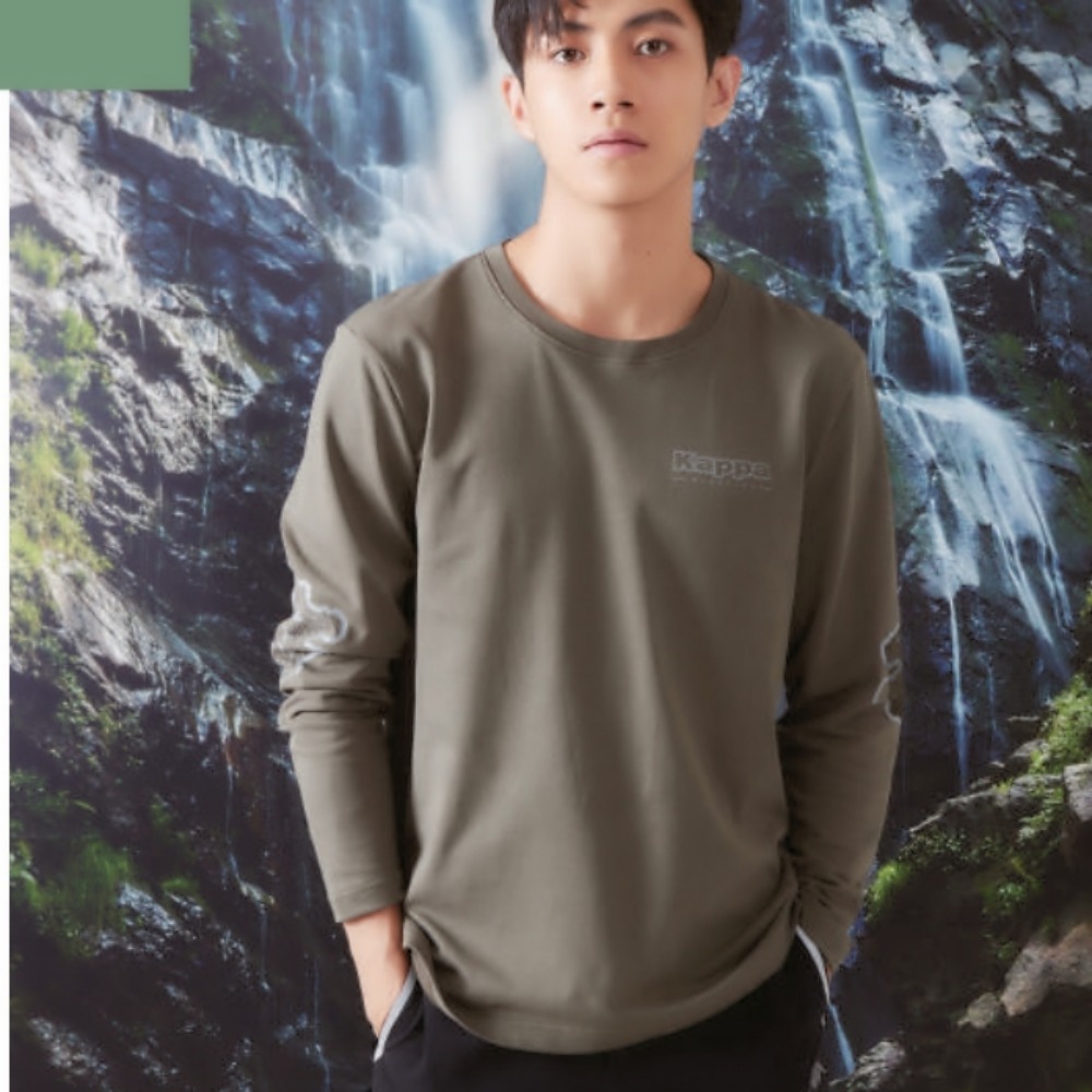 KAPPA義大利吸濕排汗中性圓領衫 軍綠 361Q2WW640 台灣製-細節圖2