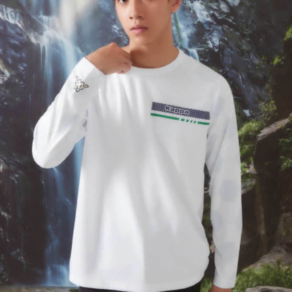 KAPPA義大利吸濕排汗中性圓領衫 白 361Q2XW001 台灣製-細節圖2