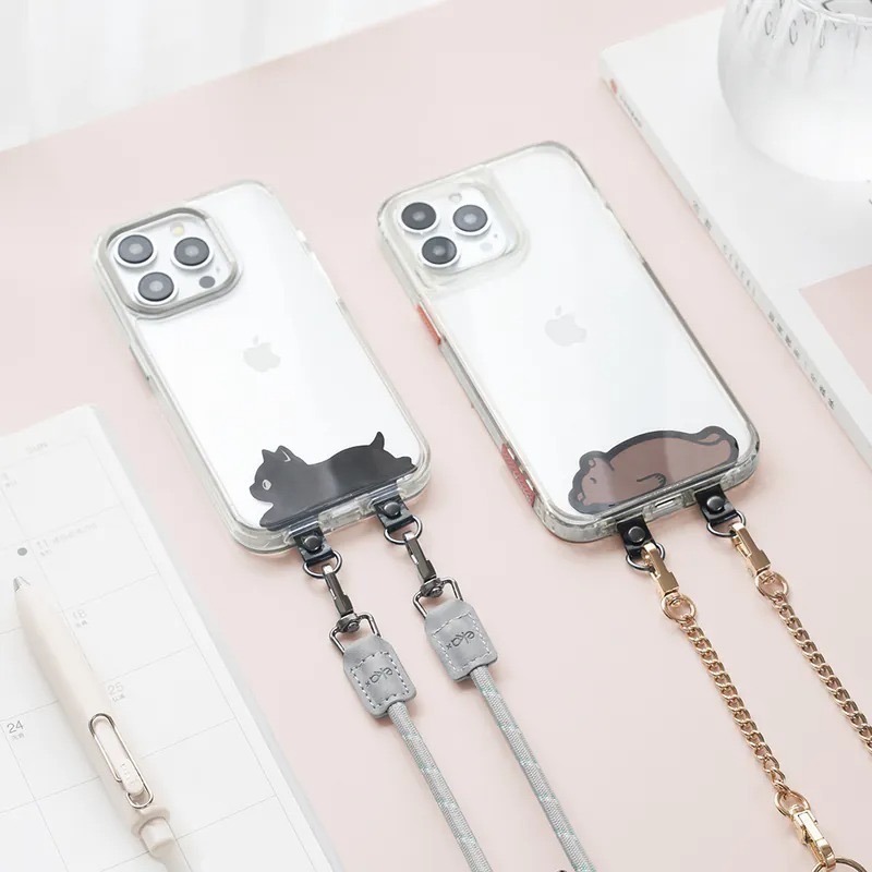 [ekax] 趣味雙環手機掛繩夾片 手機夾片 墊片 手機掛繩 掛繩夾片 固定片 雙環夾片 手機墊片 吊繩夾片 掛片-細節圖2