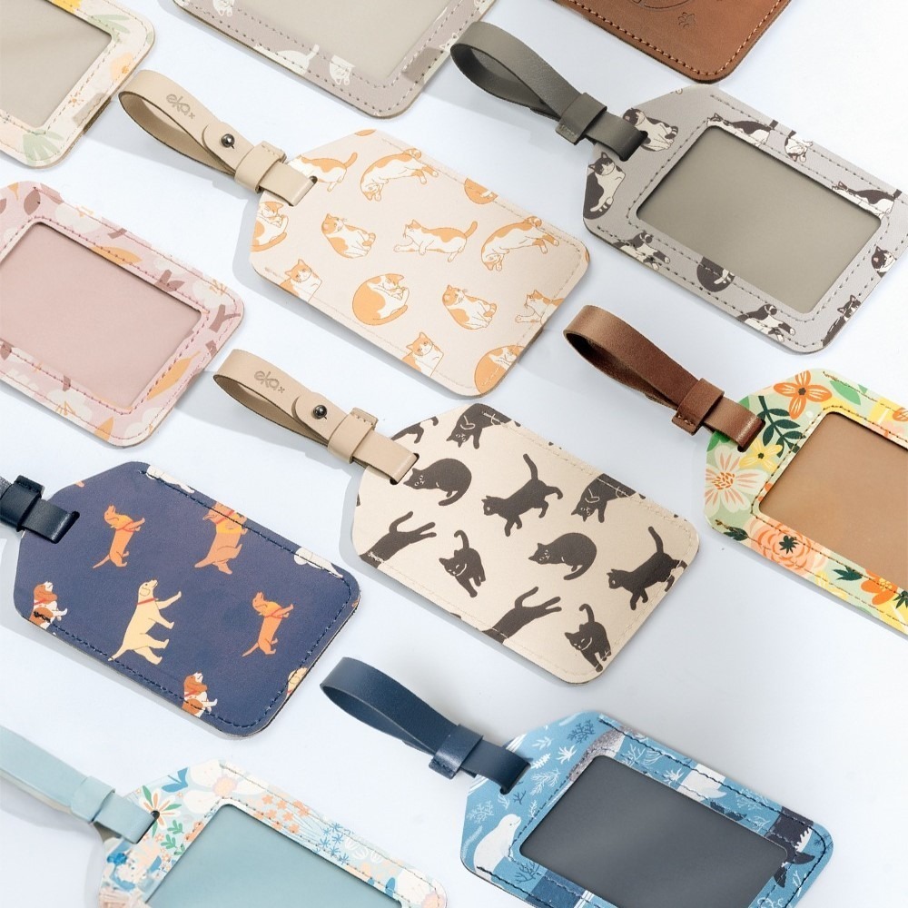 [ekax] 輕巧皮革行李吊牌 行李吊牌 出國配件 行李箱吊牌 旅行 出國用品 吊牌 行李吊牌 皮革吊牌-細節圖3