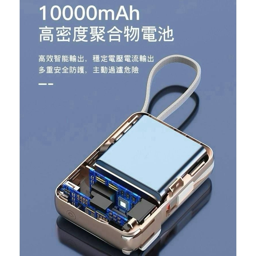 HANG 自帶插頭行動電源 AC2 自帶線 22.5W 行動電源 有認證 10000mAh PD QC快充 行充-細節圖2