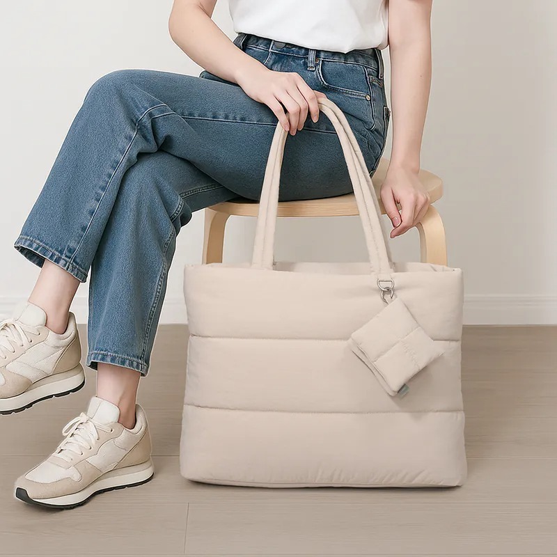 [ekax] 雲朵Soft 托特筆電包 托特包 筆電包 手提包 斜背包 內層絨毛 肩背包 外出包 公事包-細節圖5