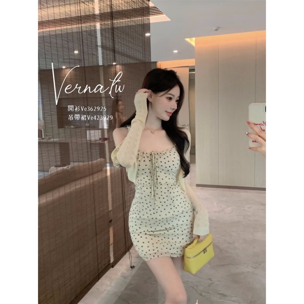 純欲甜甜夏日‘  波點連身裙+奶油開衫-細節圖5