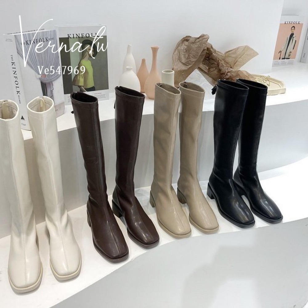 秋冬系列‘  簡約素色長靴4色-細節圖2