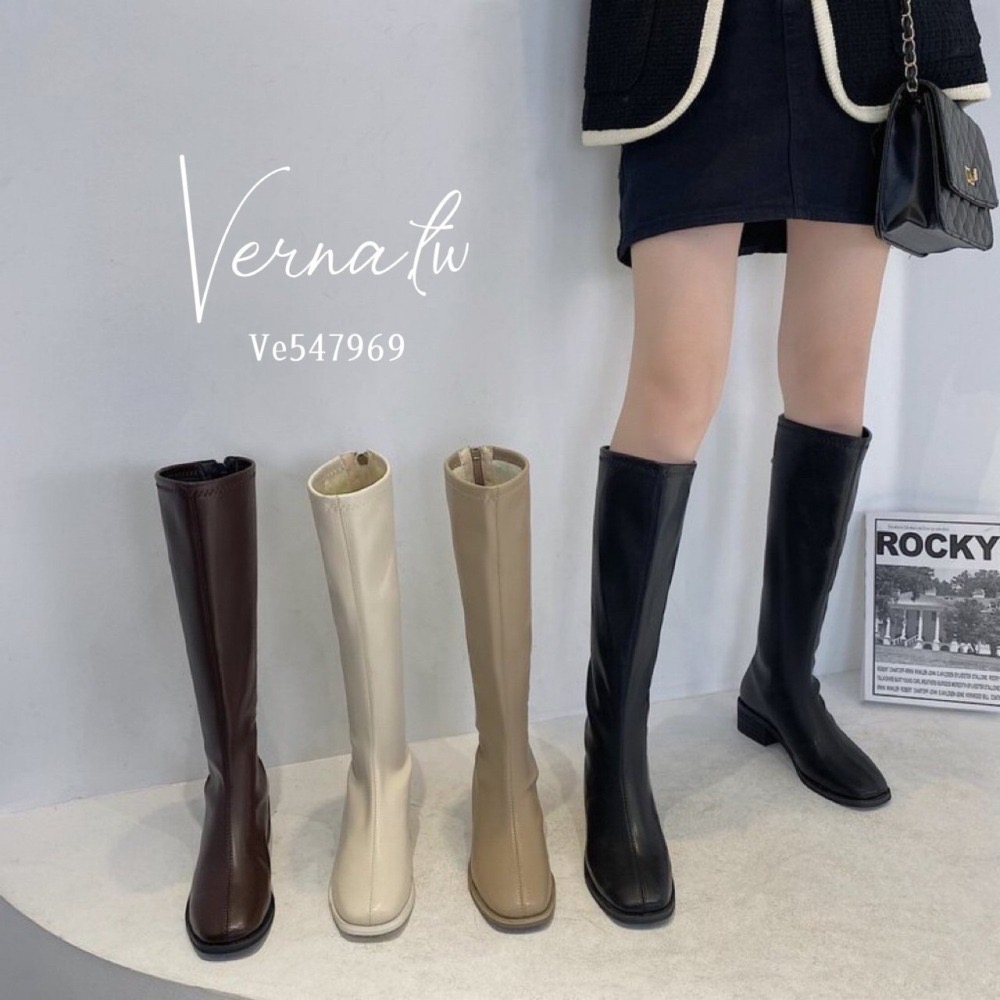 秋冬系列‘  簡約素色長靴4色-細節圖3