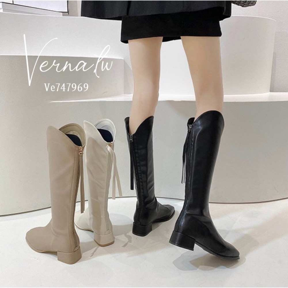 秋冬系列‘  簡約素色長靴4色-細節圖2