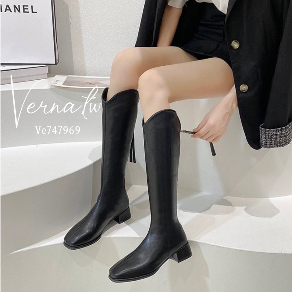 秋冬系列‘  簡約素色長靴4色-細節圖4