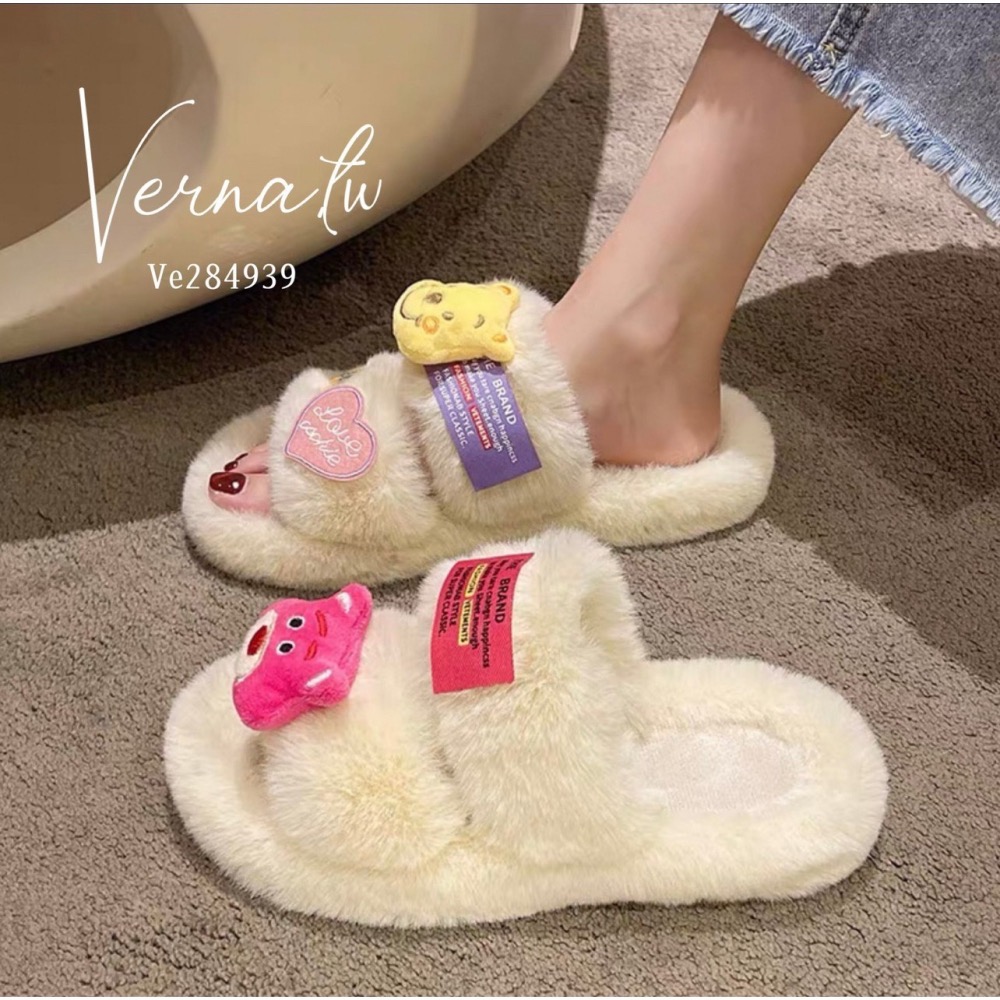 秋冬搭配‘  Q版卡通毛毛拖鞋-細節圖9