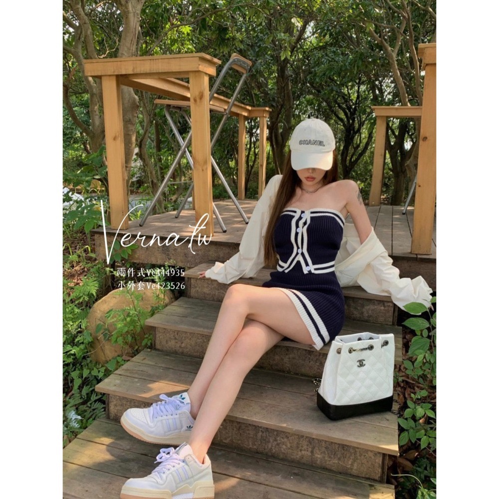 秋季首選‘  撞色針織兩件式+小外套-細節圖5