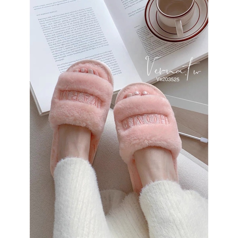 少女心爆棚‘毛絨字母室內拖-細節圖6