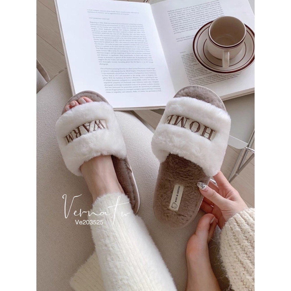 少女心爆棚‘毛絨字母室內拖-細節圖9