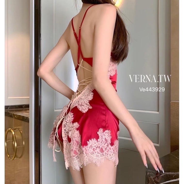 純欲風居家‘蕾絲美背綁繩睡衣-細節圖8